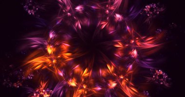 Soyut fraktal ışık arkaplanı 3 boyutlu oluşturuluyor