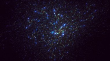 Soyut fraktal ışık arkaplanı 3 boyutlu oluşturuluyor