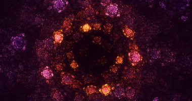 Soyut çok renkli fraktal ışık arkaplanı 3B görüntüleme