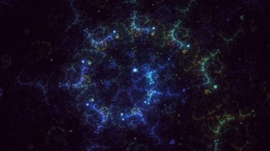 3B soyut renkli fraktal ışık arkaplanı oluşturma