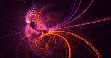 3B soyut renkli fraktal ışık arkaplanı oluşturma