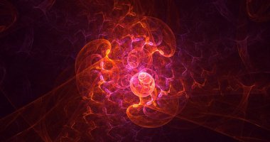 3B soyut renkli fraktal ışık arkaplanı oluşturma