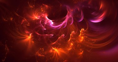 Soyut çok renkli fraktal ışık arkaplanı 3B görüntüleme