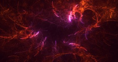3D görüntüleme teknolojisi soyut fraktal arkaplan