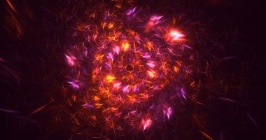Soyut fraktal ışık arkaplanı 3 boyutlu oluşturuluyor