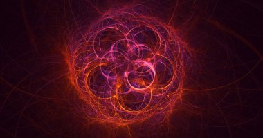 Soyut fraktal ışık arkaplanı 3 boyutlu oluşturuluyor