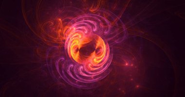 Soyut fraktal ışık arkaplanı 3 boyutlu oluşturuluyor