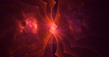 Soyut fraktal ışık arkaplanı 3 boyutlu oluşturuluyor