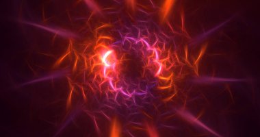 Soyut fraktal ışık arkaplanı 3 boyutlu oluşturuluyor