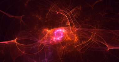 3D görüntüleme teknolojisi soyut fraktal arkaplan