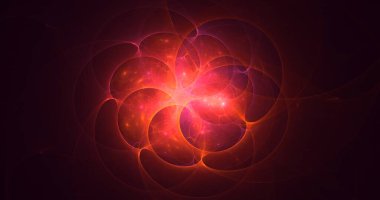 3D görüntüleme teknolojisi soyut fraktal arkaplan