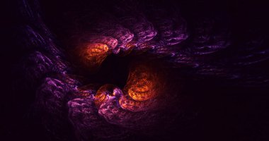 3D görüntüleme teknolojisi soyut fraktal arkaplan