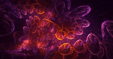 3D görüntüleme teknolojisi soyut fraktal arkaplan