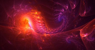 3B soyut renkli fraktal ışık arkaplanı oluşturma