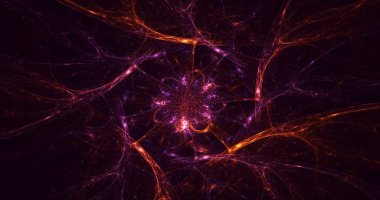 3B soyut renkli fraktal ışık arkaplanı oluşturma