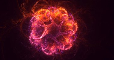 Soyut fraktal ışık arkaplanı 3 boyutlu oluşturuluyor