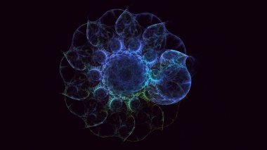 3B soyut renkli fraktal ışık arkaplanı oluşturma