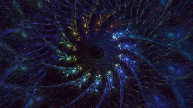 3B, soyut yuvarlak ışık arkaplanı oluşturma