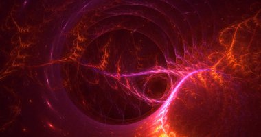 Soyut fraktal ışık arkaplanı 3 boyutlu oluşturuluyor