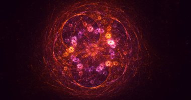 Soyut fraktal ışık arkaplanı 3 boyutlu oluşturuluyor