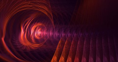 Soyut fraktal ışık arkaplanı 3 boyutlu oluşturuluyor