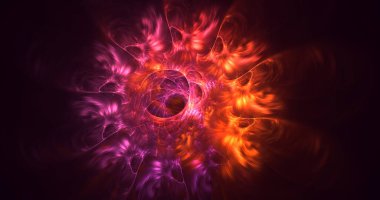 3D görüntüleme teknolojisi soyut fraktal arkaplan