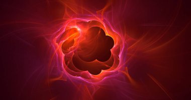 Soyut çok renkli fraktal ışık arkaplanı 3B görüntüleme