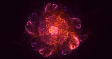 Soyut çok renkli fraktal ışık arkaplanı 3B görüntüleme