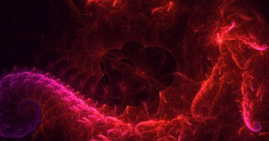 Soyut çok renkli fraktal ışık arkaplanı 3B görüntüleme