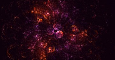 Soyut fraktal ışık arkaplanı 3 boyutlu oluşturuluyor