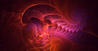 3B soyut renkli fraktal ışık arkaplanı oluşturma