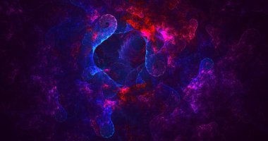 3D görüntüleme teknolojisi soyut fraktal arkaplan