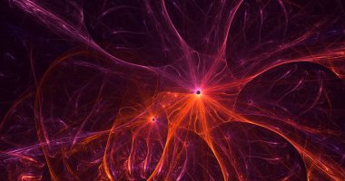 3B soyut renkli fraktal ışık arkaplanı oluşturma