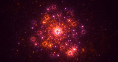 3D görüntüleme teknolojisi soyut fraktal arkaplan