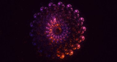 3D görüntüleme teknolojisi soyut fraktal arkaplan