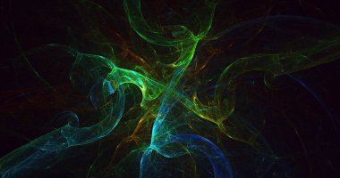 3D görüntüleme teknolojisi soyut fraktal arkaplan