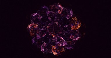 Soyut fraktal ışık arkaplanı 3 boyutlu oluşturuluyor