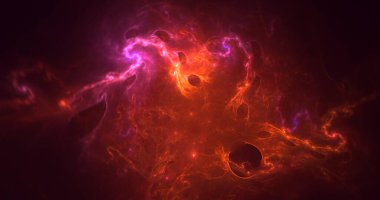 3B soyut renkli fraktal ışık arkaplanı oluşturma