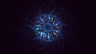 3D görüntüleme teknolojisi soyut fraktal arkaplan