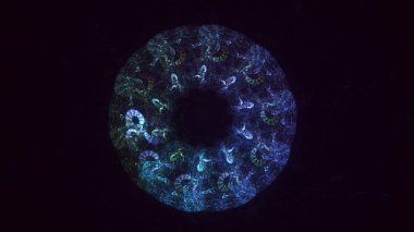 3D görüntüleme teknolojisi soyut fraktal arkaplan