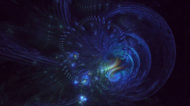 3D görüntüleme teknolojisi soyut fraktal arkaplan