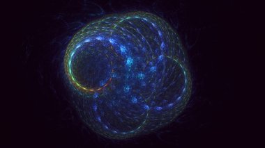 3D görüntüleme teknolojisi soyut fraktal arkaplan