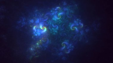 3D görüntüleme teknolojisi soyut fraktal arkaplan