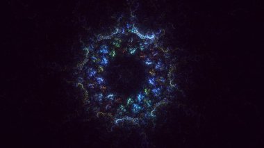 3B soyut viral şekil fraktal arkaplan oluşturma