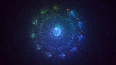 3B soyut viral şekil fraktal arkaplan oluşturma