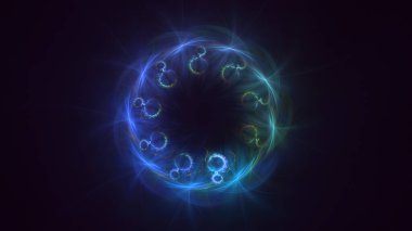 3B, soyut yuvarlak ışık arkaplanı oluşturma