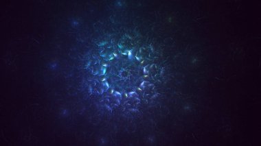 3B soyut viral şekil fraktal arkaplan oluşturma