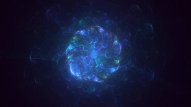 3B soyut viral şekil fraktal arkaplan oluşturma