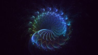 3B soyut viral şekil fraktal arkaplan oluşturma