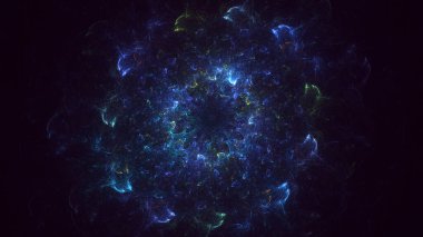 3B soyut viral şekil fraktal arkaplan oluşturma